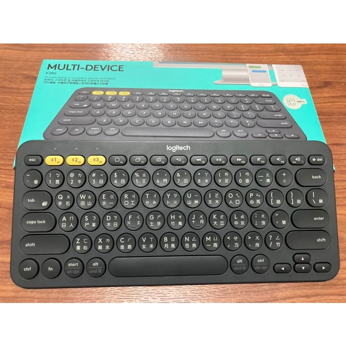 【二手免運-logitech羅技】 K380 跨平台藍牙鍵盤-原廠紙盒裝 台灣公司貨(石墨灰) 注音鍵盤 無線鍵盤