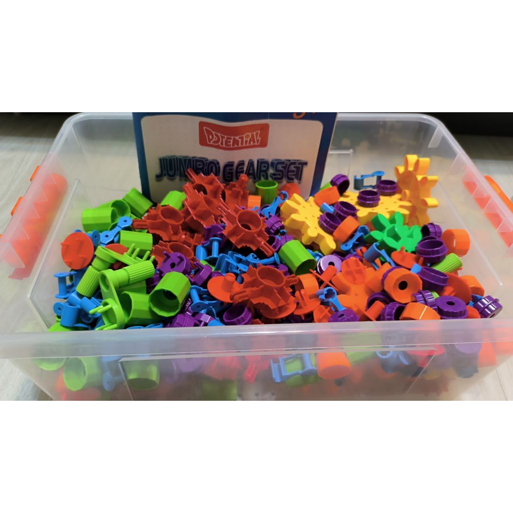 二手幼教益智玩具 潛力齒輪積木340件組 幼兒趣味拼裝拼搭桌面益智玩具