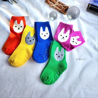韓國代購 彩色可愛兔子綿襪5雙組 韓國製童襪