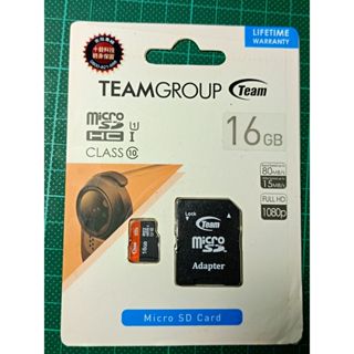 十銓Team 16GB MicroSDHC TF高速記憶卡500X 80MB/s UHS-I記憶卡 終保 全新未拆