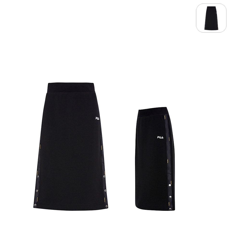 【FILA】女性 運動下著 針織長裙-黑色 5SKX-1720-BK