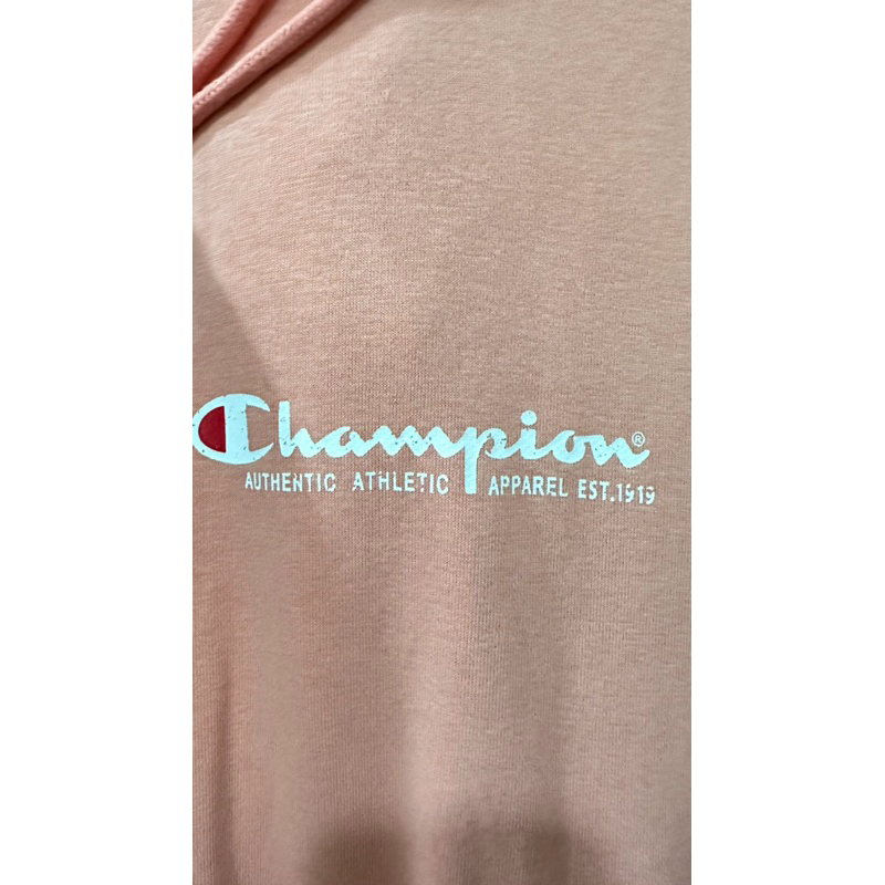 Champion 橘粉色 帽T 二手