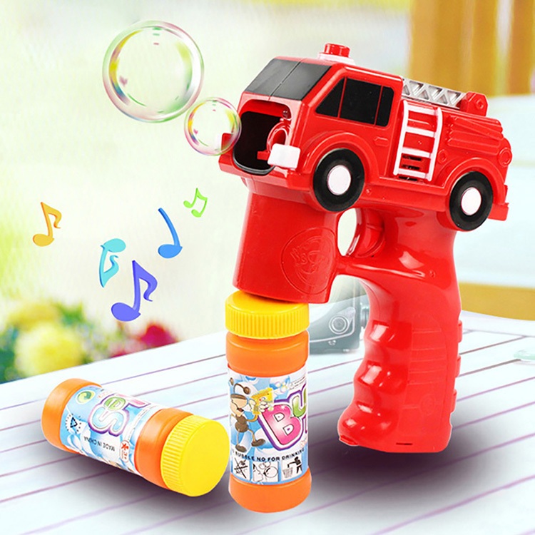 (現貨開發票) 消防車造型連續式電動泡泡槍(有LED燈+音樂)【888便利購】泡泡玩具 自動泡泡機