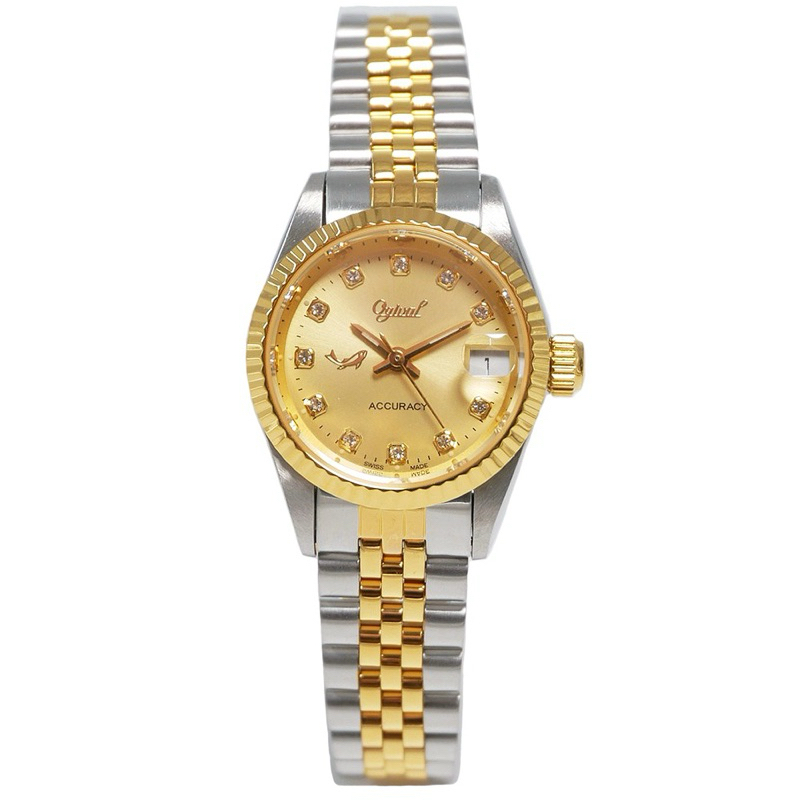 愛其華 Ogival 經典優雅機械腕錶-雙色金面、女腕錶、機械錶