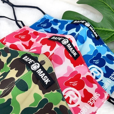 UENO上野日貨    BAPE 黑標迷彩R字體口罩【BAPE2-352】