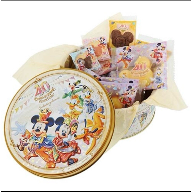 東京迪士尼40週年 圓鐵盒餅乾