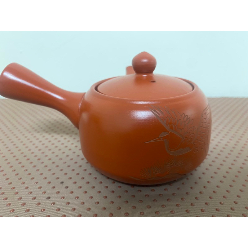 老日本茶道具 常滑燒 朱泥壺 有落款 日本製