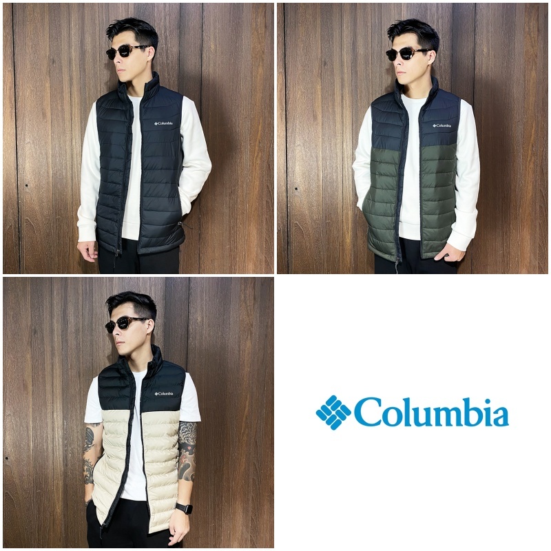 美國百分百【全新真品】Columbia 羽絨背心 立領 男款 哥倫比亞 保暖 背心外套 logo CR52 CR61