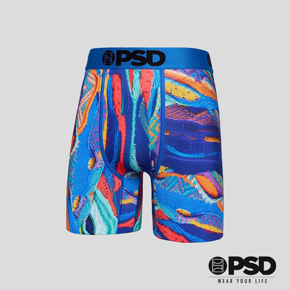 【PSD Underwear】RECREATION- 平口四角褲-復古浪潮-藍色