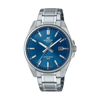 【CASIO EDIFICE】經典簡約日期鋼帶腕錶-海洋藍/EFV-150D-2AV/台灣總代理公司貨享一年保固