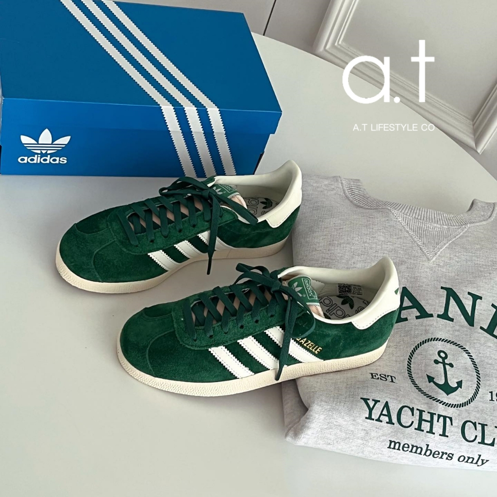 a.t- Adidas Originals Gazelle 孔雀綠 森林綠 綠色 藍白 復古 德訓鞋 GY7338