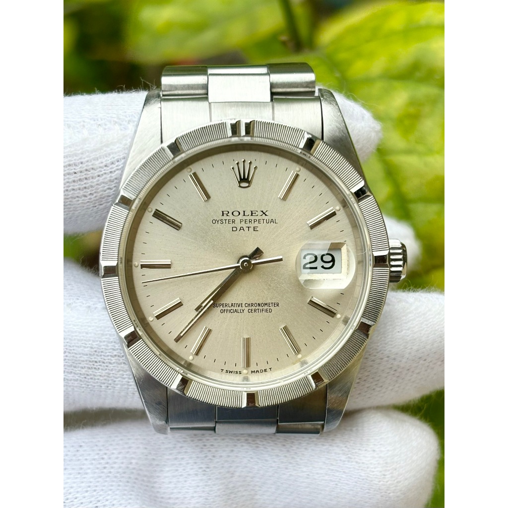 勞力士 ROLEX 型號15210 十三劃 銀色面盤 錶徑34mm 動力3135 年份1990年 E字頭 台灣AD