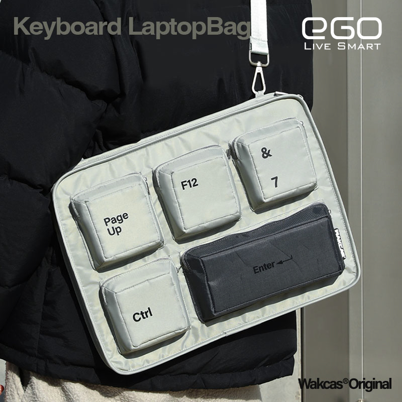 【Wakcas】鍵盤造型平板筆電包 電腦包 16吋  PVC 隨身包 包包 肩背 側背 斜背 平板包 筆電袋 防震防摔