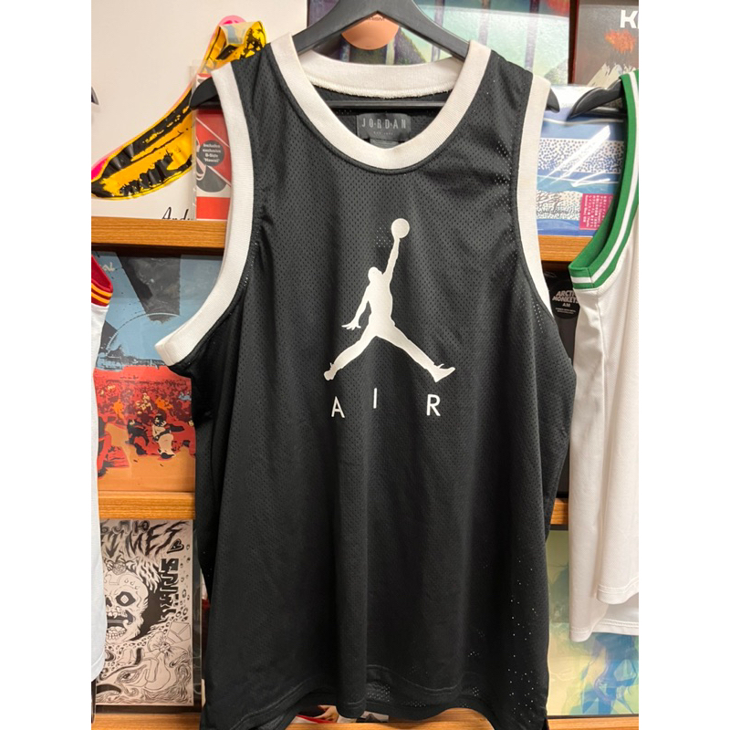 Air Jordan 飛人喬登 黑白jumpman logo 籃球衣