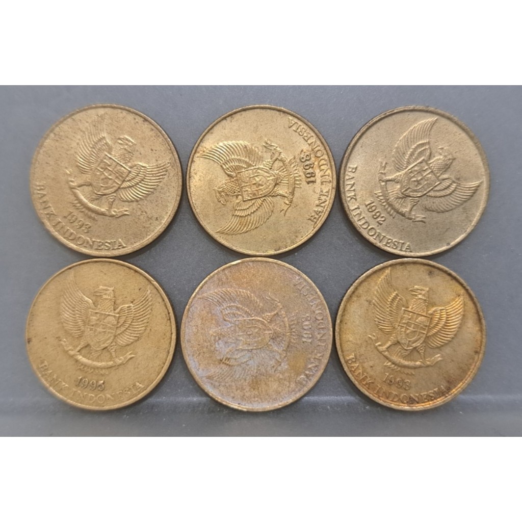 幣604 印尼1992.93.95.98年50盧比硬幣 共6枚