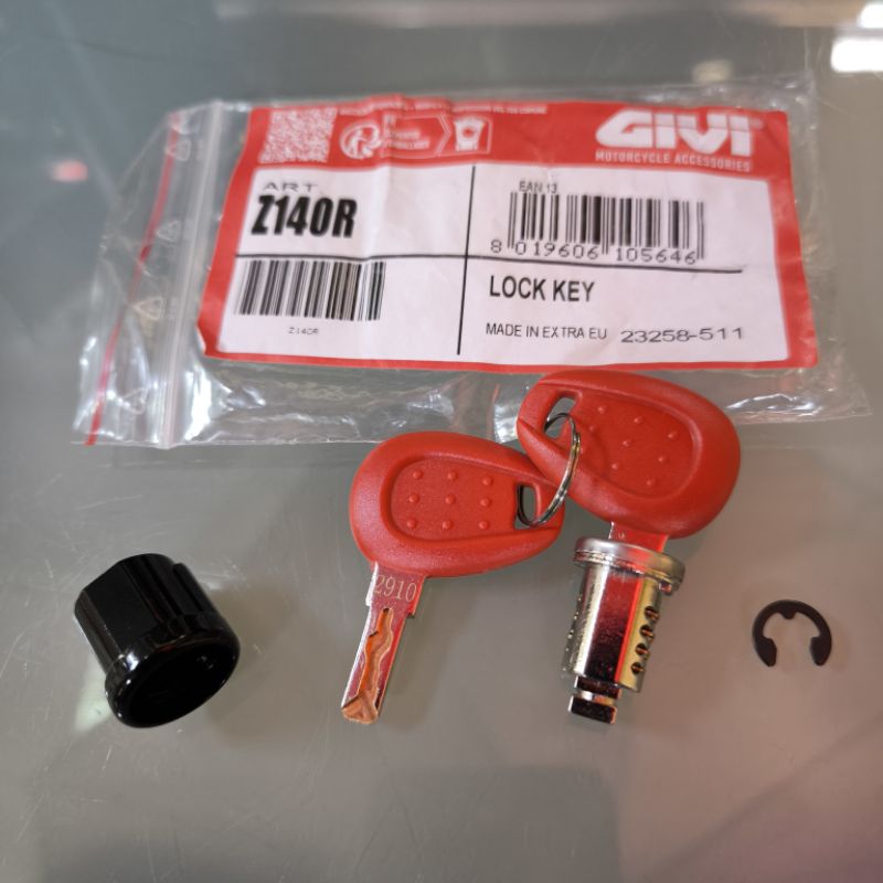 GIVI Z140R 機車行李箱鑰匙鎖芯組 附兩支鑰匙摩托車漢堡箱行李箱更換鎖芯(台中一中街)