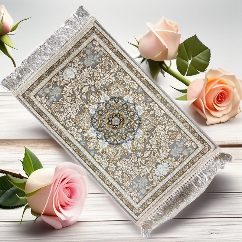 地毯界精品【伊朗波斯地毯】門口地墊、下床墊、絲質高密度50*80cm