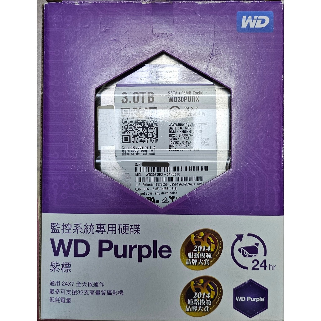 WD 3TB 紫標硬碟 WD30PURX/ 4TB 紫標硬碟 WD40PURX WD40PURZ