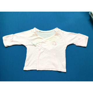 儷兒世界 新生兒 寶寶 女嬰女童小孩幼兒 新生兒衣服 50公分 刺繡小飛馬綁帶長袖上衣 冬裝 秋冬季衣服 二手衣