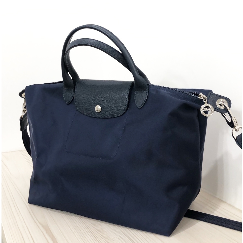 【Ojare歐佳雷】【Longchamp】【藍色手提包側背包】9成9新