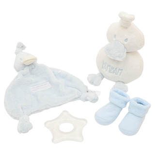 BamBam 彌月禮盒 嬰兒安撫巾/玩偶/襪子/固齒器 - 藍色禮盒組