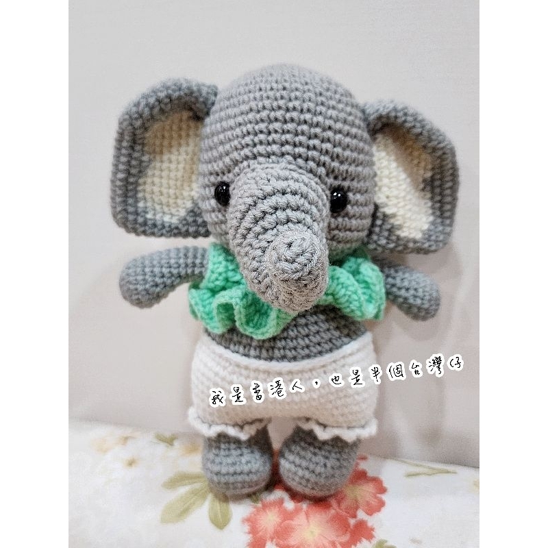 泰國 可愛大象手工編織娃娃