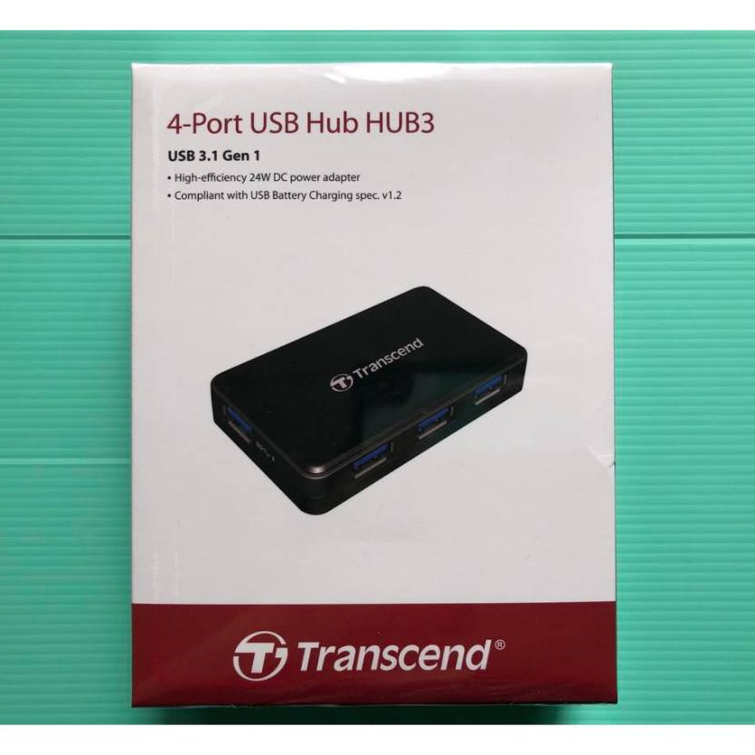 Transcend 創見 4-Port USB Hub HUB3 集線器 (TS-HUB3K) USB 3.1Gen