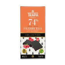 西班牙【Trapa】精選覆盆莓74%黑巧克力片80g 市價138元 特價3X元(僅此一批)~