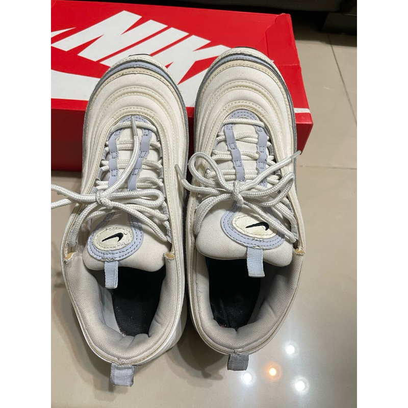 NIKE MAX 97 ESS 白色 白紫 淡紫 反光 白彈 時尚百搭 休閒運動鞋 CZ6087-102女鞋-二手 8號