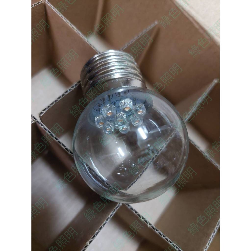 ☆ 綠色照明 ☆ LED 1W 110V 紅 / 白 / 暖白色 透明燈泡 圓型 E27 G45