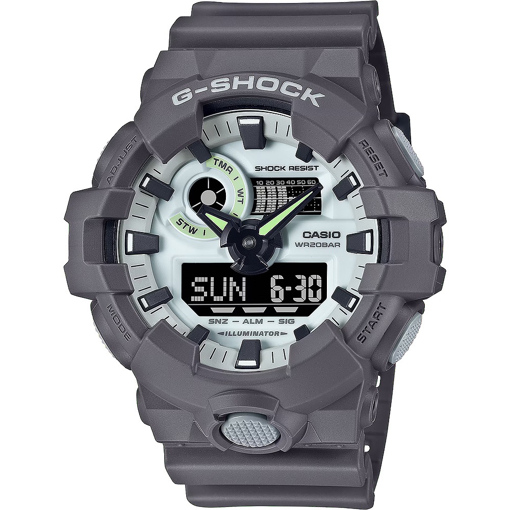 CASIO 卡西歐 G-SHOCK 綠光系列運動手錶 GA-700HD-8A