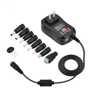 30W 萬用可調充電器變壓器 3V-12V 帶USB 可調電壓電源附8個轉接頭電源適配器 快速出貨 臺灣現貨