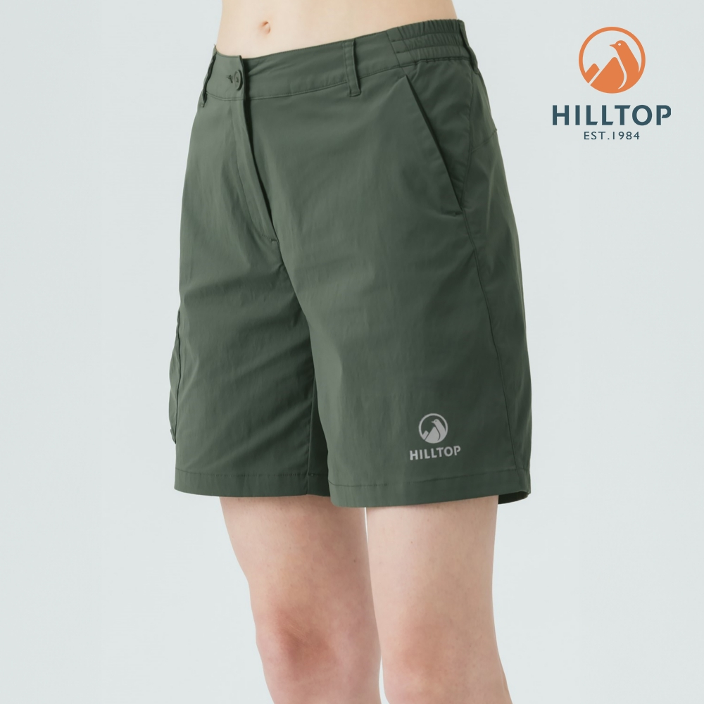 【Hilltop山頂鳥】抗UV吸濕快乾彈性短褲 女款 綠｜PS09XF75ECM0