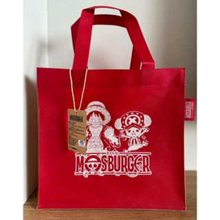 全新 航海王 摩斯漢堡MOS禮品袋 魯夫&喬巴 紅色&奶茶色 不織布手提袋 購物袋