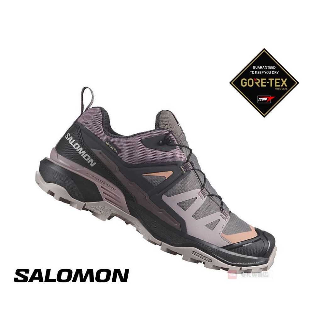 -滿3000免運-Salomon 女 GoreTex防水低筒登山鞋/X ULTRA 360/L47449400/紫