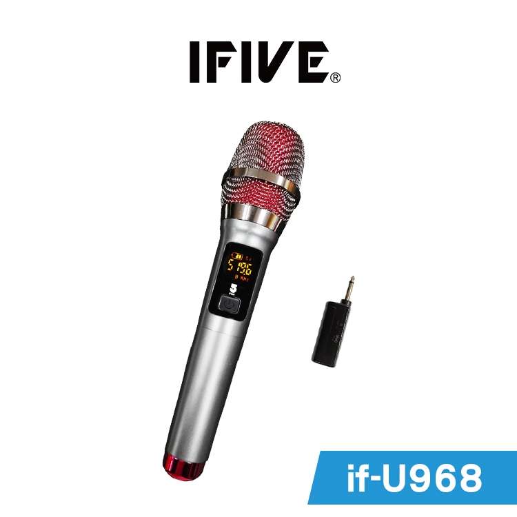 【IFIVE】旗艦款UHF無線麥克風(if-U968) 可調頻 專業使用 全充電式 贈專用收納袋