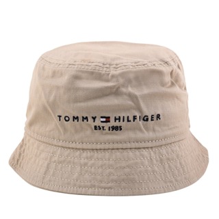 TOMMY HILFIGER- 英文字母LOGO棉質漁夫帽(卡其色)L~XL