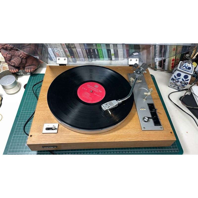 OPTONICA 日本製高級黑膠唱機 （含唱頭唱針） 立馬可用 木紋美 品相佳 防塵蓋完整 二手 黑膠唱片機 唱盤