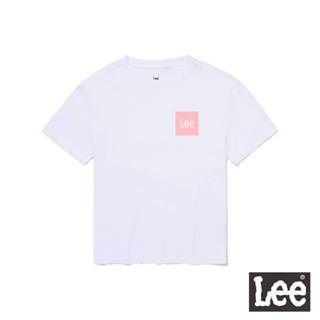 Lee 胸前方框小LOGO男友版短袖T恤 女 Modern LL220236 經典白K14 浪漫紫427