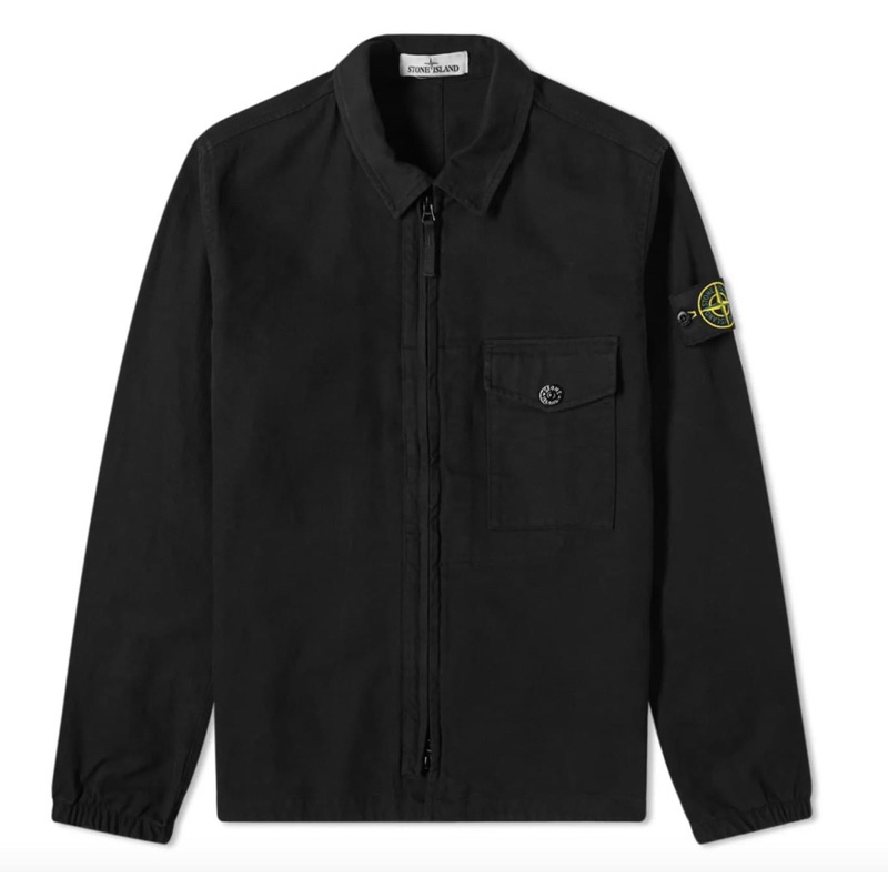 Stone Island zip up jacket 黑色棉質拉鍊襯衫外套 石頭島 全新正品