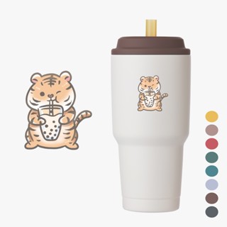 免運 臺灣製 YCCT速吸杯2代900ml(內膽陶瓷層) - 老虎 - 瞬收吸管環保飲料杯/保冰保溫杯