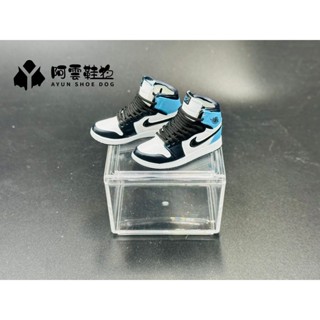 【阿雲】AJ1 黑藍 迷你鞋子模型 立體球鞋 迷你鞋模牆鞋禮盒 購買皆附展示盒