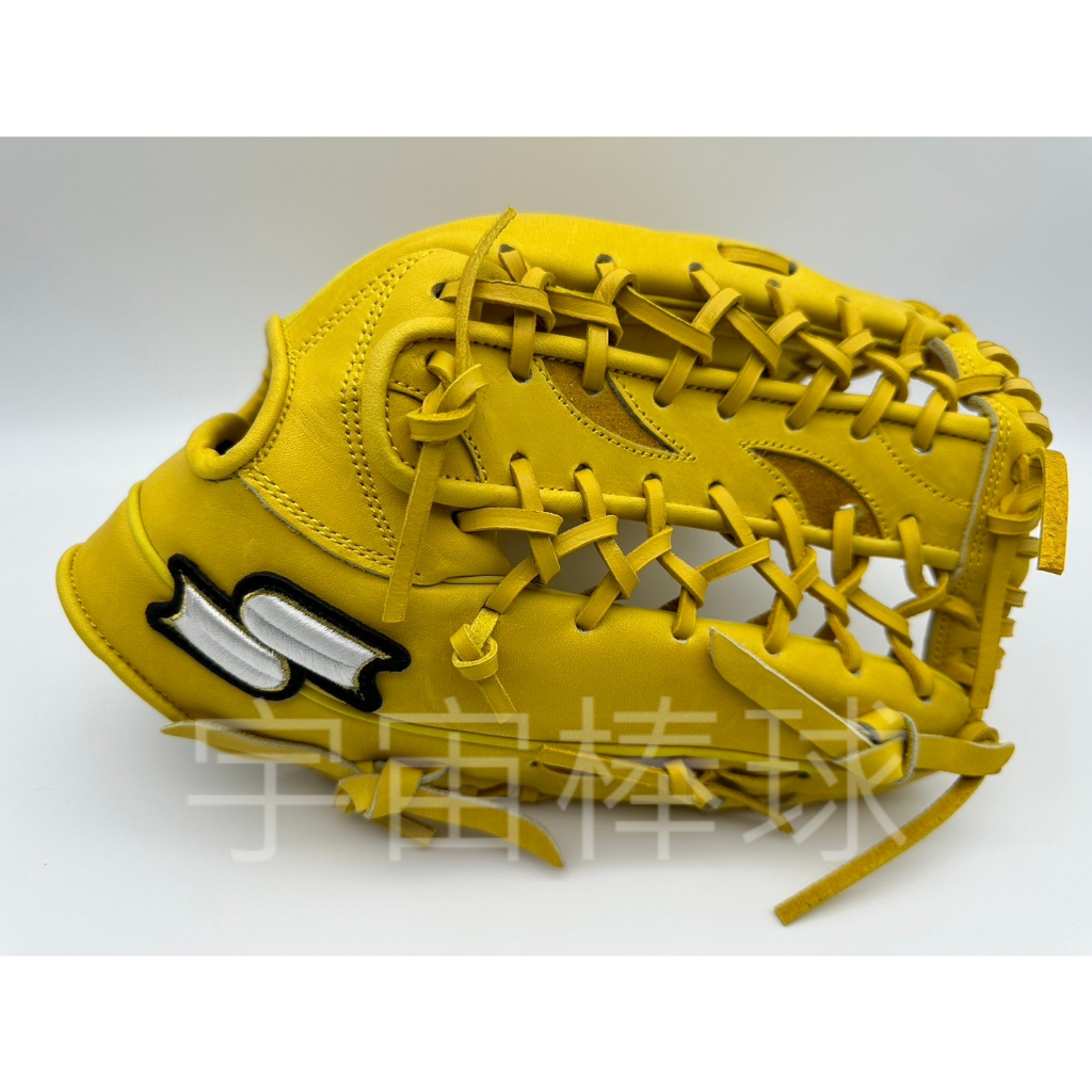 ※宇宙棒球※SSK 外銷款特殊訂製版 13吋 棒壘球手套 外野T網 簡約斜標 黃