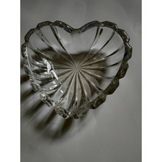 浪漫水晶玻璃心型盤 糖果盤