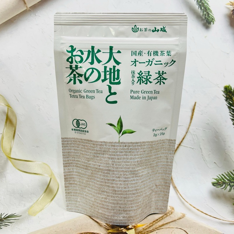 日本 山城物產 有機綠茶茶包 抹茶入り (2gX25袋）