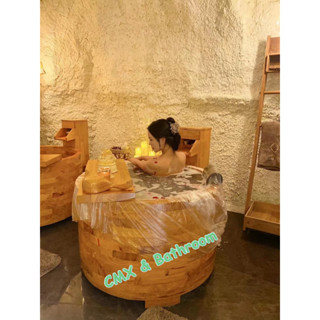 免運【可開發票 破損包賠】酒店橡木泡澡桶 木桶 浴桶 洗澡沐浴盆 美容會所泡澡桶 成人定製木質浴缸