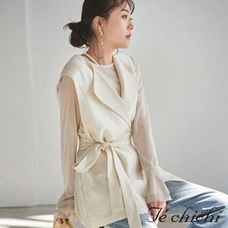 Te chichi 華麗光澤感翻領綁帶西裝背心(FC42L0X0180)