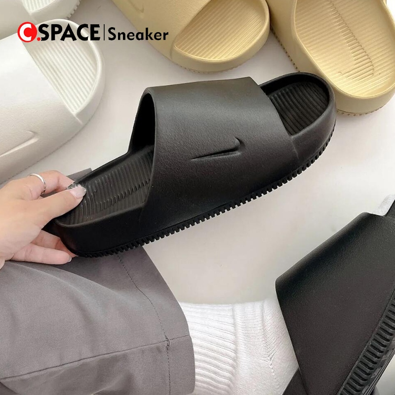 【C.SPACE】Nike Calm Slide 防水 全黑 奶茶 白 米黃 拖鞋 厚底