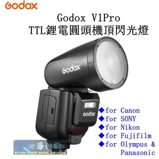 【高雄四海】公司貨 Godox V1 Pro TTL鋰電圓頭機頂閃光燈for Canon/SONY/Nikon/Fuji