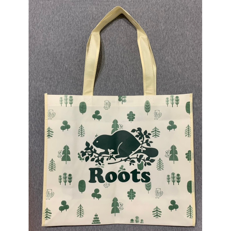 ROOTS 限量 森林款 購物袋 禮物袋 防水袋 手提袋 環保袋 L號 40x 35x14cm